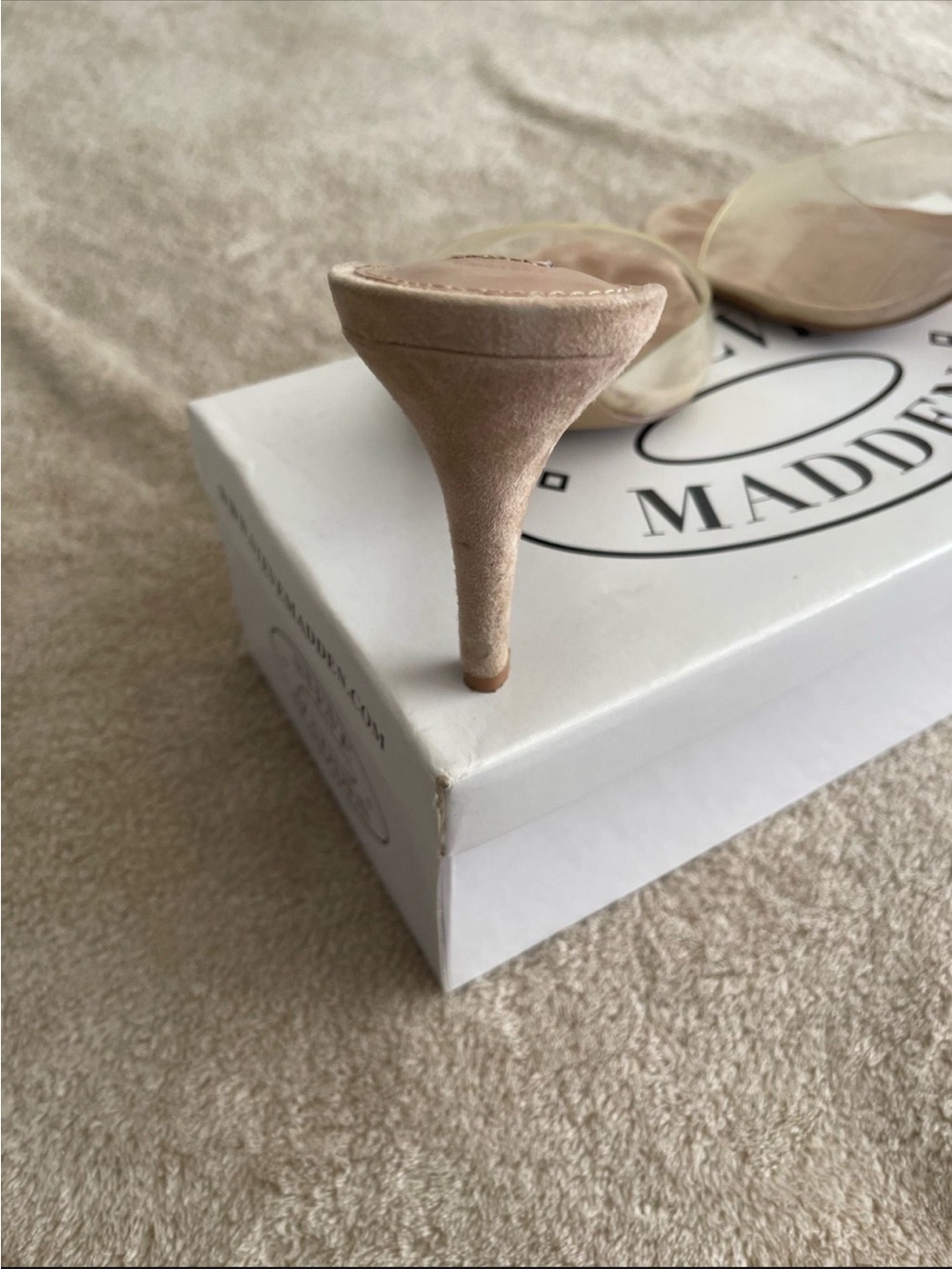Steve Madden Nude Clear-Strap Slide Mules - Picture 2 of 3